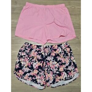 Columbia Women's Shorts Lot 2 Pairs Tropical Print Pink 6 Inch Inseam Size 2X